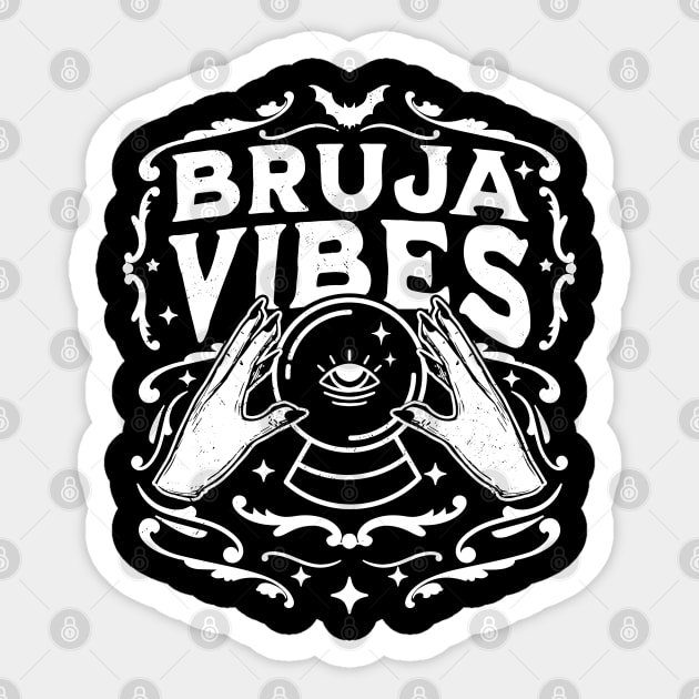 Bruja Vibes Mexican Witch Halloween Witchy Retro Vintage Sticker by OrangeMonkeyArt